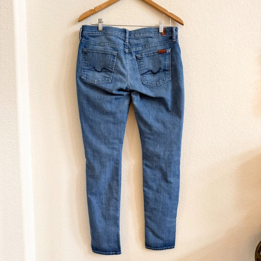 7 For All Mankind Roxanne Slim Straight Leg‎ Jeans Medium Wash Blue Size 30